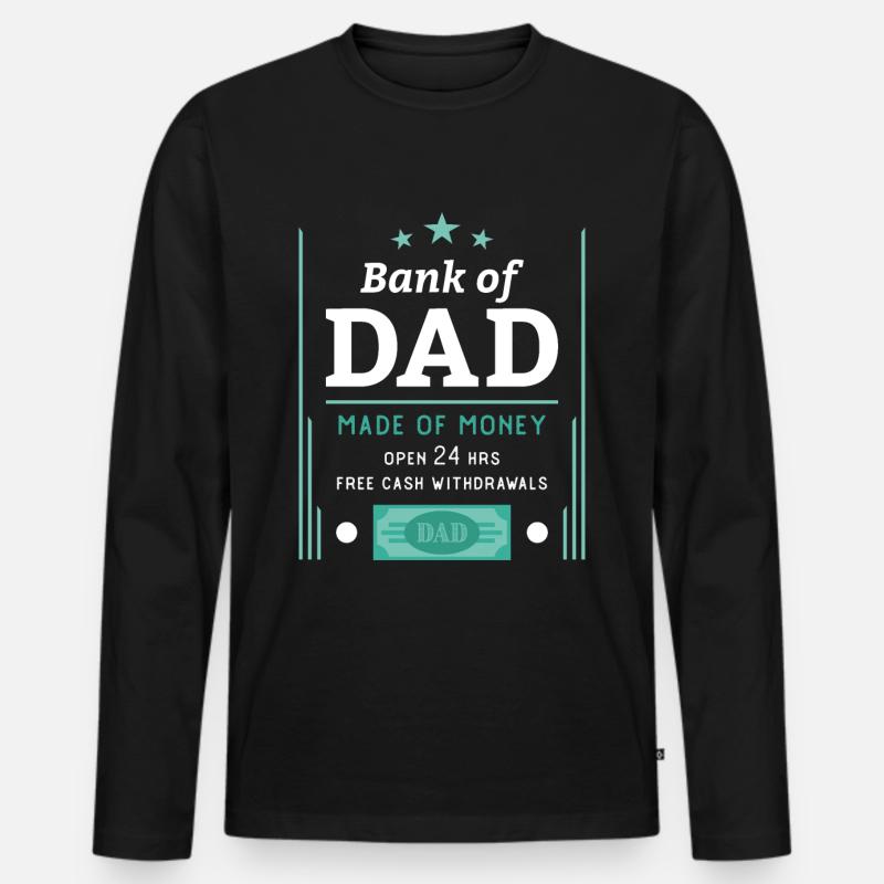 Bank von Papa - Männer Premium Bio Langarmshirt - Schwarz