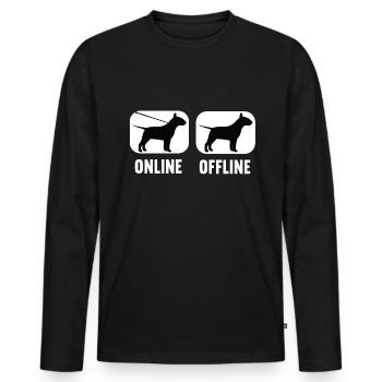 En ligne hors ligne Bull Terrier Chiens Chien Race de chien - T-shirt manches longues Premium bio Homme - noir - Devant - Nico (187cm)