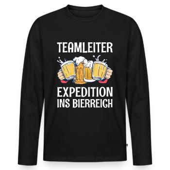 Teamleiter Bier Sprüche Lustig Saufen Feiern Fun - Männer Premium Bio Langarmshirt - Schwarz - Vorne - Nico (187cm)