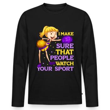 Cheerleading Team Cheerleader Entraîneur - T-shirt manches longues Premium bio Homme - noir - Devant - Nico (187cm)