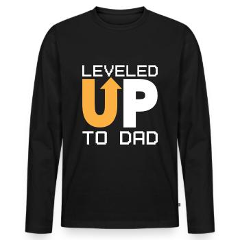 Dad Level Unlocked - Level up to Daddy Loading - Men's Premium Organic Long Sleeve Shirt - black - Front - Nico (187cm)