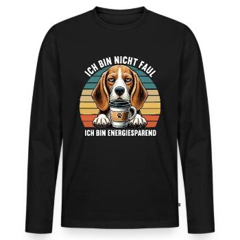 Ich Bin Nicht Faul Beagle Beaglebesitzer Beagles - Männer Premium Bio Langarmshirt - Schwarz - Vorne - Nico (187cm)