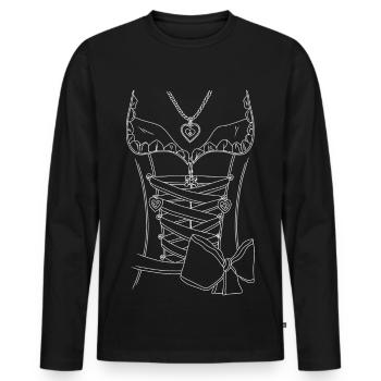 Dirndl - blanc - T-shirt manches longues Premium bio Homme - noir - Devant - Nico (187cm)