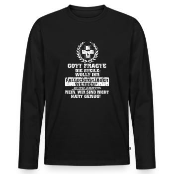 Soldat militaire de la Bundeswehr - T-shirt manches longues Premium bio Homme - noir - Devant - Nico (187cm)