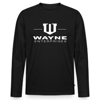 Batman Wayne Enterprises Logo - Männer Premium Bio Langarmshirt - Schwarz - Vorne - Nico (187cm)