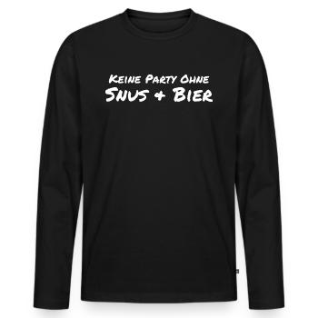 Snus Kautabak Bier - Männer Premium Bio Langarmshirt - Schwarz - Vorne - Nico (187cm)