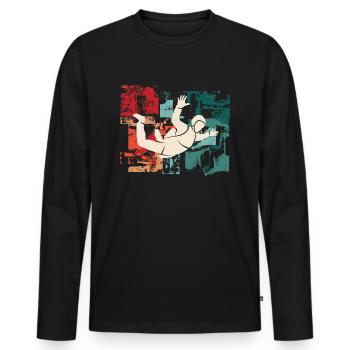 Fallschirm Springer Skydiver Fallschirmspringer - Männer Premium Bio Langarmshirt - Schwarz - Vorne - Nico (187cm)