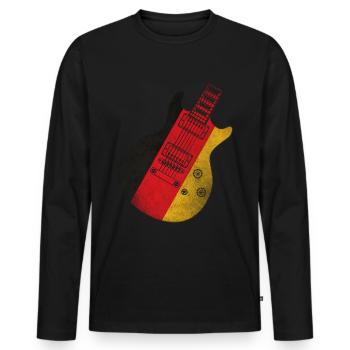 German Flag Guitar - Men's Premium Organic Long Sleeve Shirt - black - Front - Nico (187cm)
