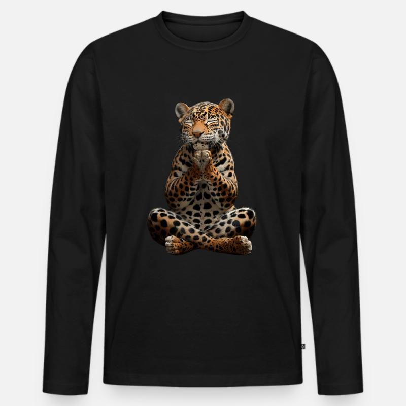 Jaguar - Männer Premium Bio Langarmshirt - Schwarz