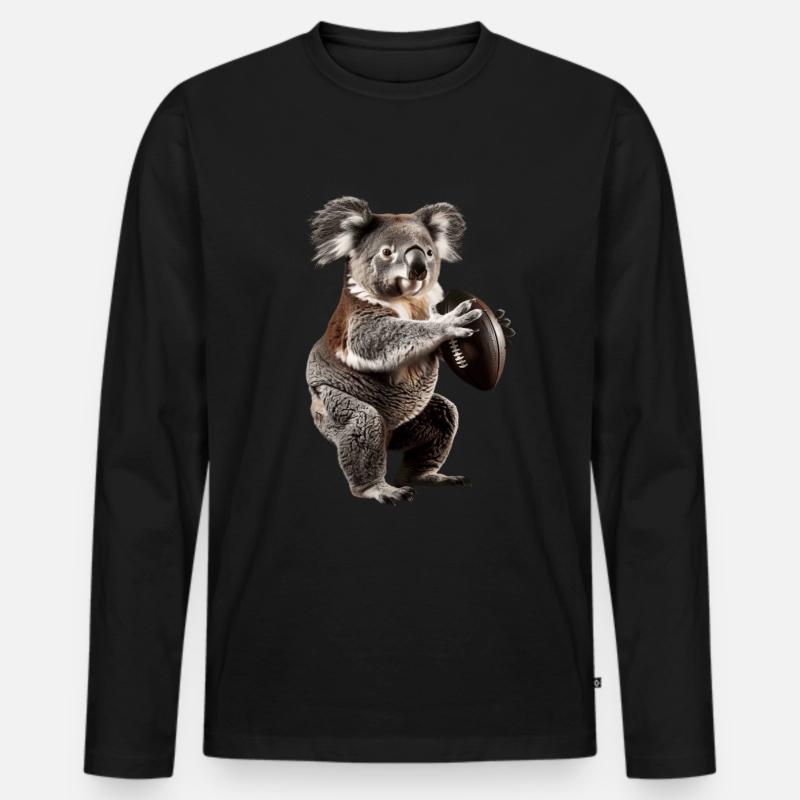 Koala - Männer Premium Bio Langarmshirt - Schwarz