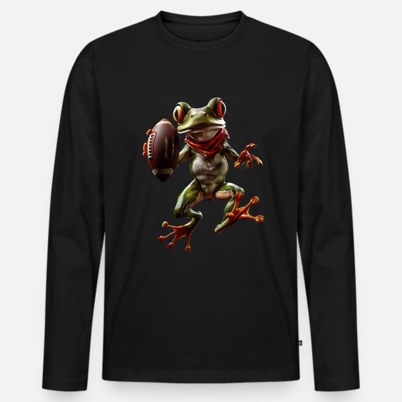 Frosch - Männer Premium Bio Langarmshirt - Schwarz
