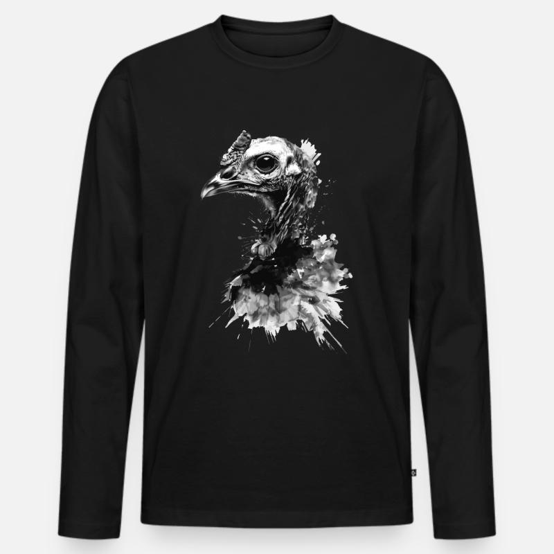 Truthahn - Männer Premium Bio Langarmshirt - Schwarz