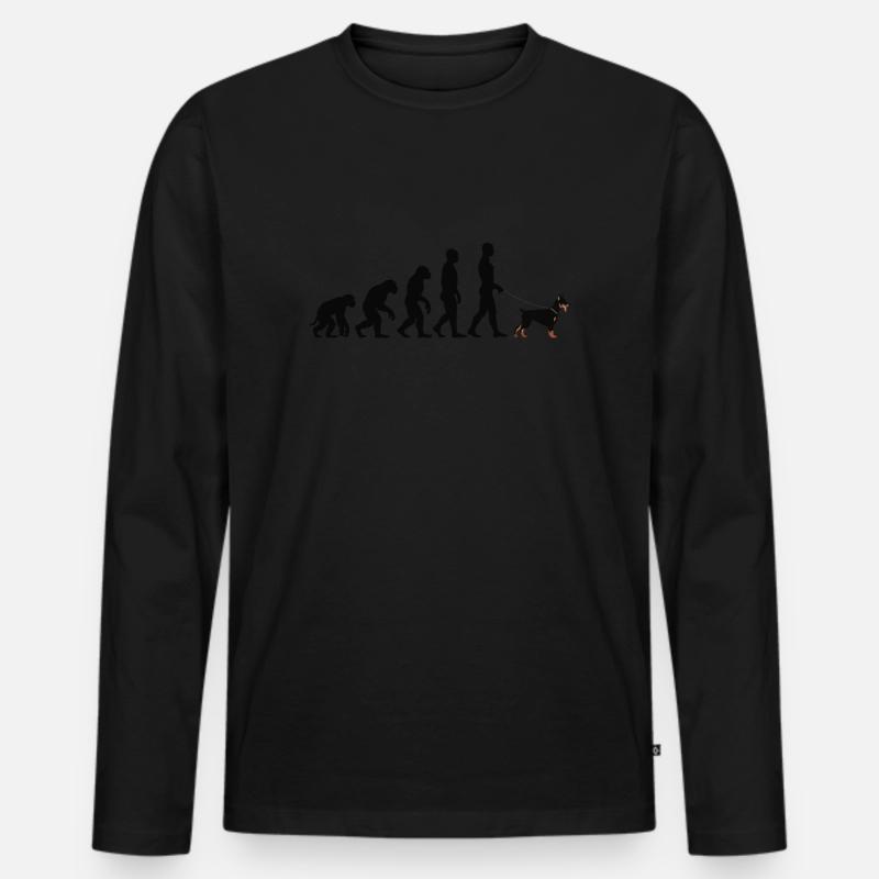Dobermann - Männer Premium Bio Langarmshirt - Schwarz