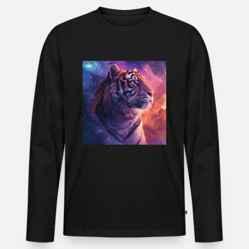Tiger - Männer Premium Bio Langarmshirt - Schwarz
