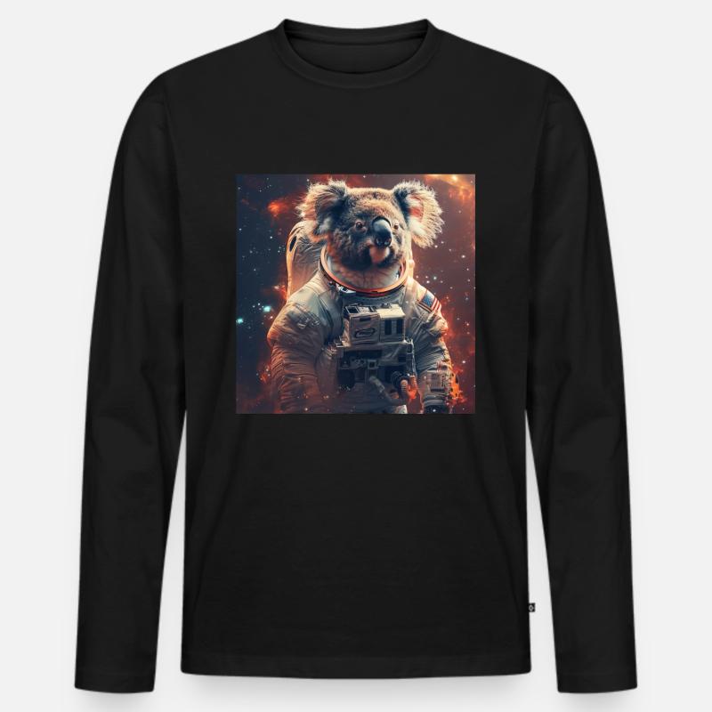 Koala - Männer Premium Bio Langarmshirt - Schwarz
