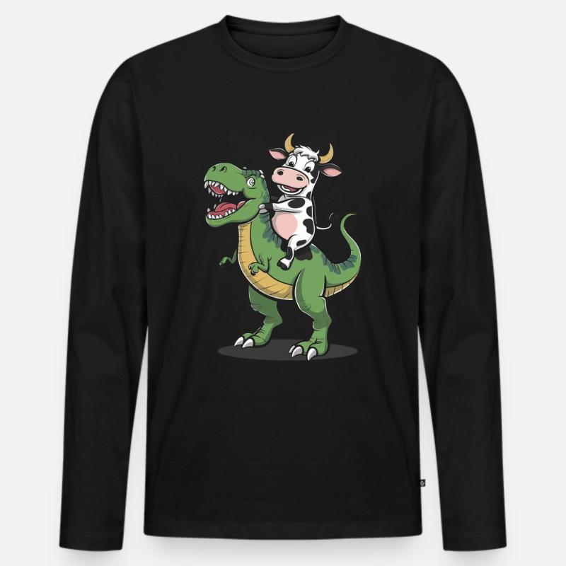 Kuh - Männer Premium Bio Langarmshirt - Schwarz