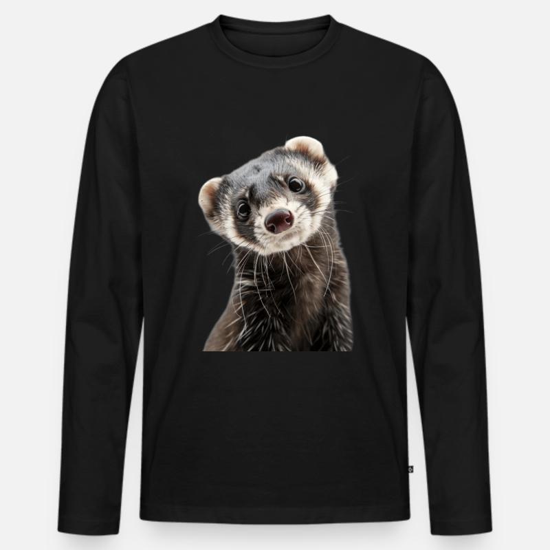 Frettchen - Männer Premium Bio Langarmshirt - Schwarz