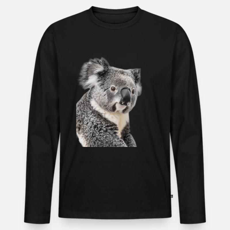 Koala - Männer Premium Bio Langarmshirt - Schwarz
