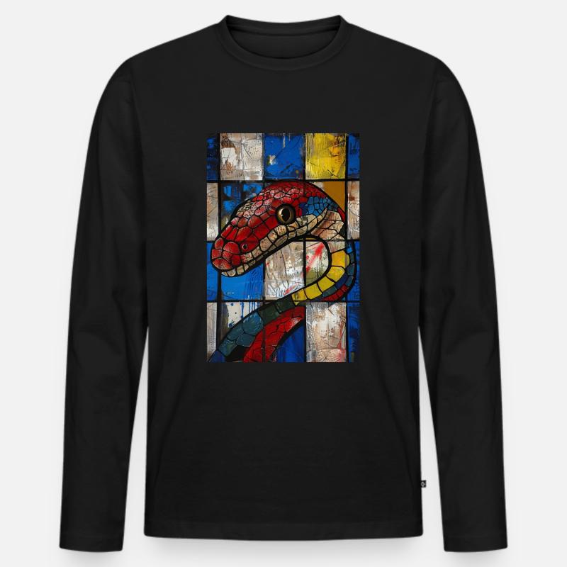 Schlange - Männer Premium Bio Langarmshirt - Schwarz