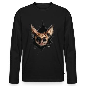 Schläger - Männer Premium Bio Langarmshirt - Schwarz - Vorne - Nico (187cm)