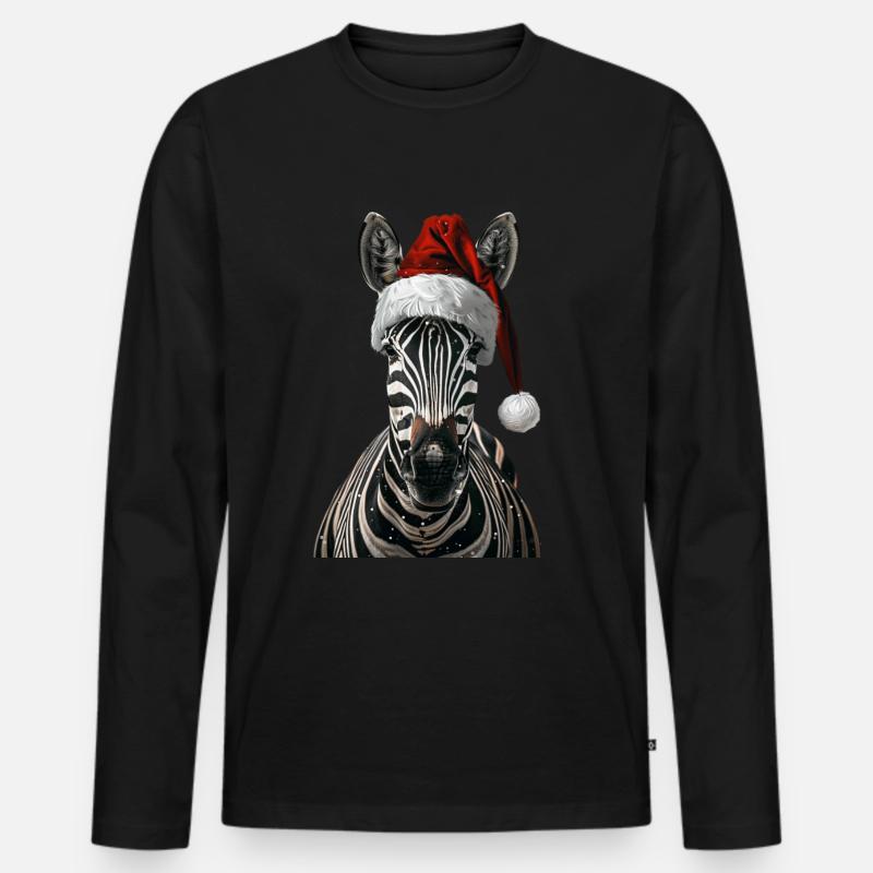 Zebra - Männer Premium Bio Langarmshirt - Schwarz