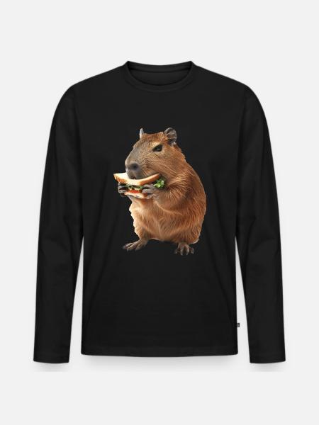 Capybara - Men's Premium Organic Long Sleeve Shirt - black