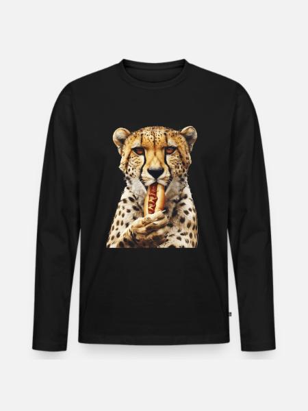 Guépard - T-shirt manches longues Premium bio Homme - noir
