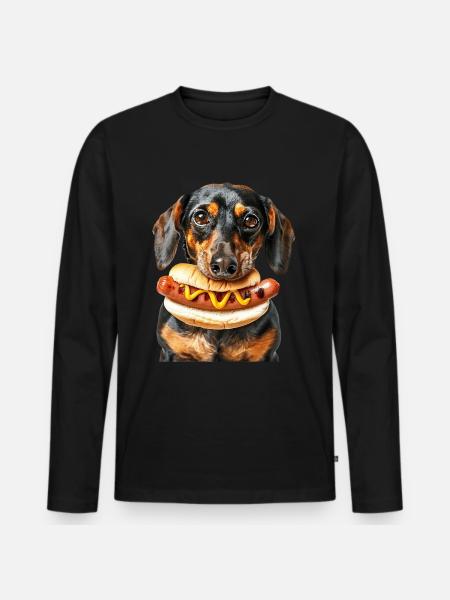 Chien - T-shirt manches longues Premium bio Homme - noir