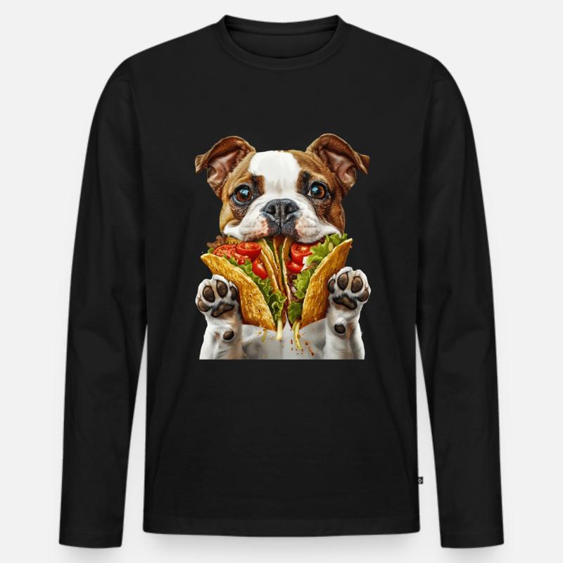 Hund - Männer Premium Bio Langarmshirt - Schwarz
