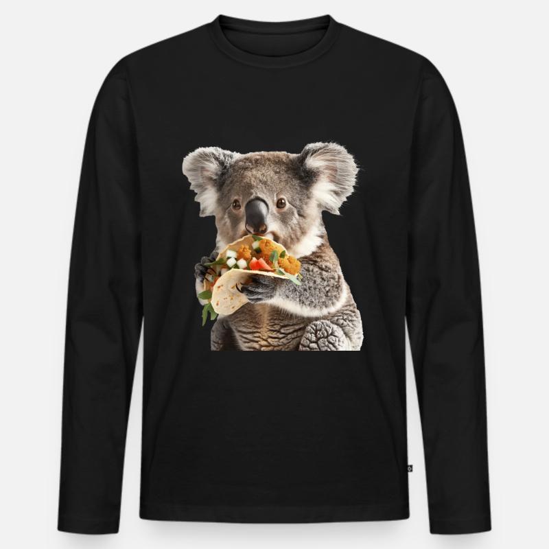 Koala - Männer Premium Bio Langarmshirt - Schwarz