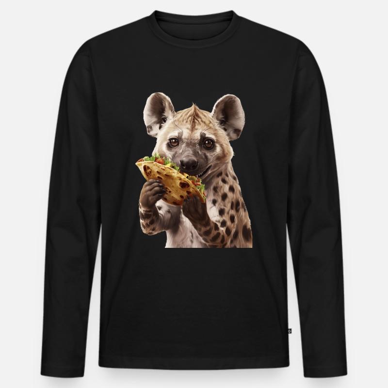 Hyäne - Männer Premium Bio Langarmshirt - Schwarz