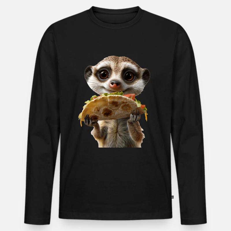 Erdmännchen - Männer Premium Bio Langarmshirt - Schwarz