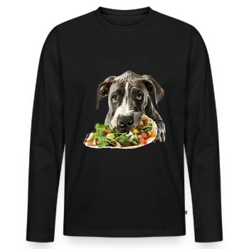 Great Dane - Männer Premium Bio Langarmshirt - Schwarz - Vorne - Nico (187cm)