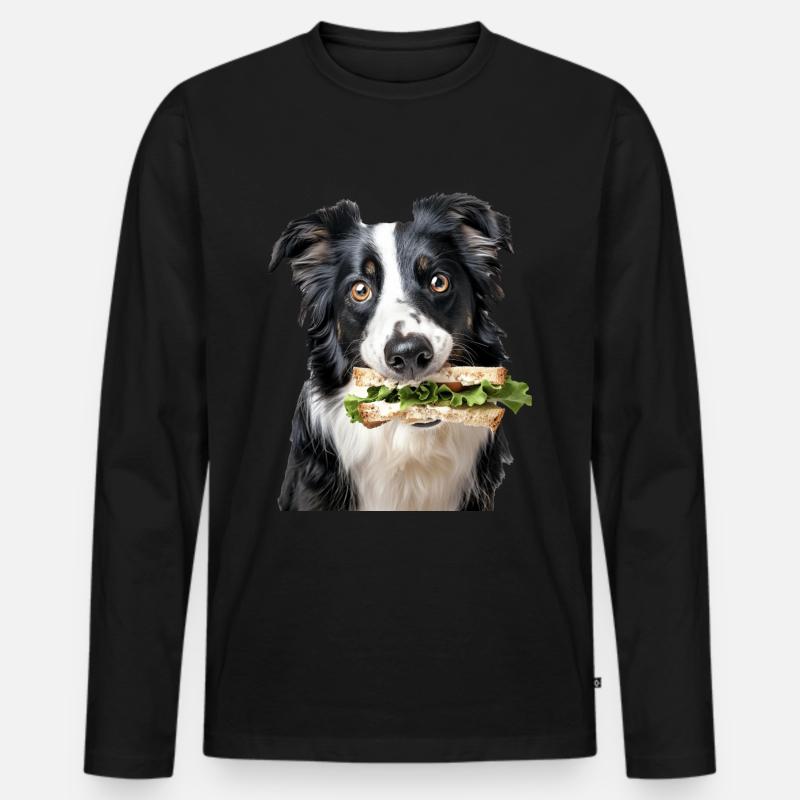 Border Collie - Männer Premium Bio Langarmshirt - Schwarz