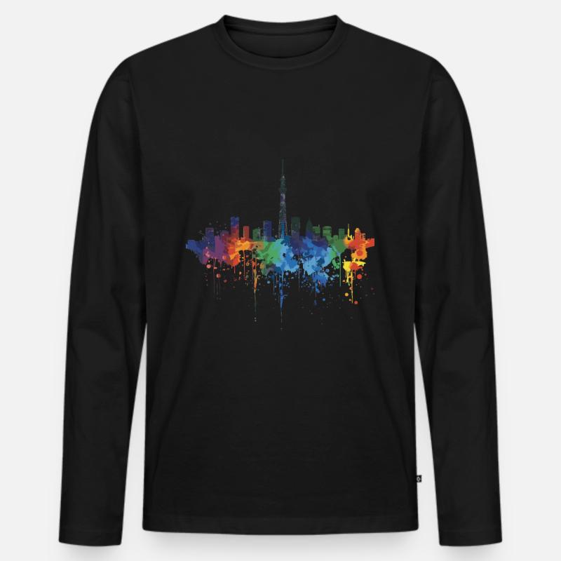 Ube - Männer Premium Bio Langarmshirt - Schwarz