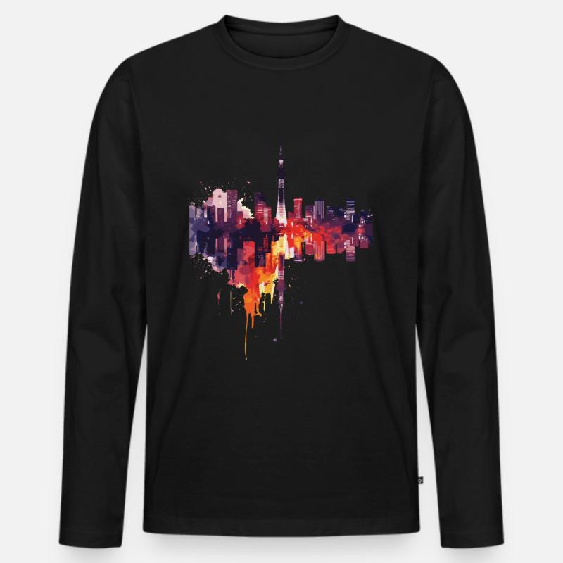 Yamato - Männer Premium Bio Langarmshirt - Schwarz