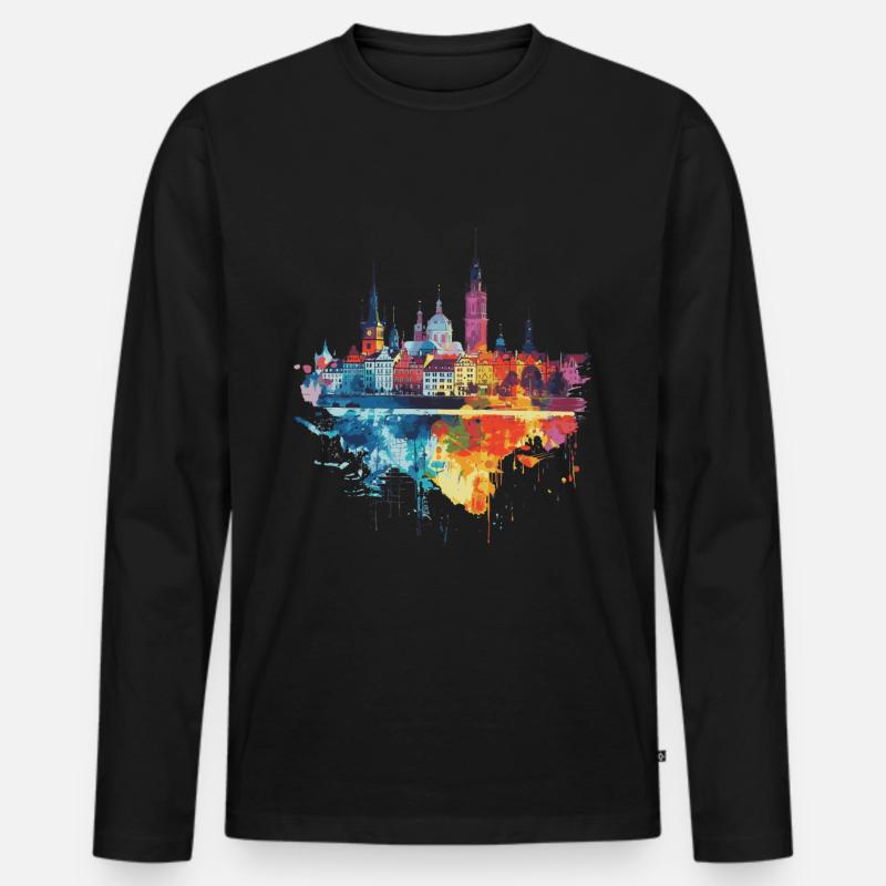 Radom - Männer Premium Bio Langarmshirt - Schwarz