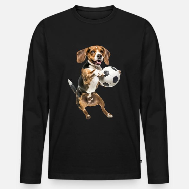 Beagle - Männer Premium Bio Langarmshirt - Schwarz