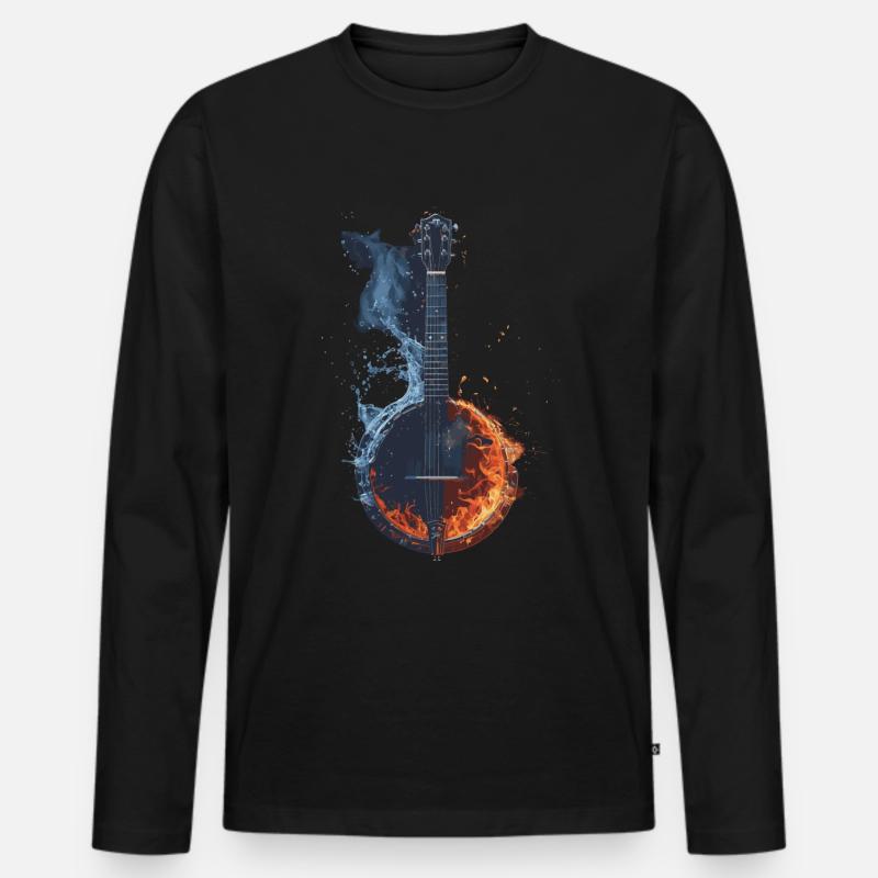 Banjo - Männer Premium Bio Langarmshirt - Schwarz