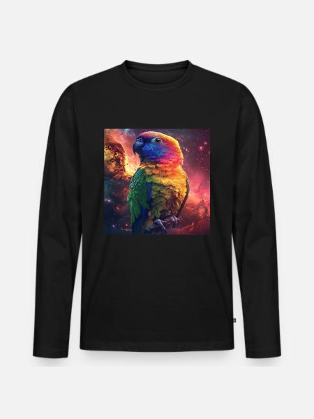 Sittiche - Männer Premium Bio Langarmshirt - Schwarz