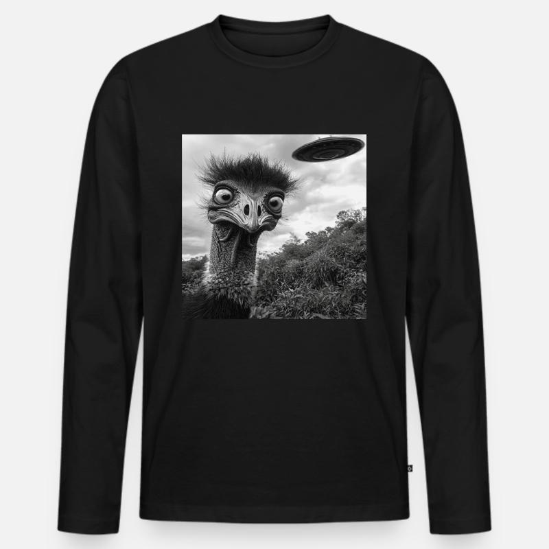 Kasuar - Männer Premium Bio Langarmshirt - Schwarz