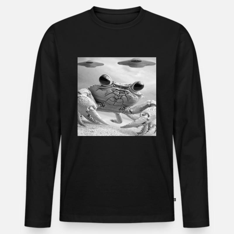Krabbe - Männer Premium Bio Langarmshirt - Schwarz