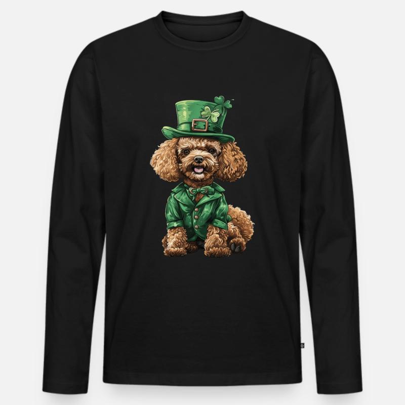 Pudel - Männer Premium Bio Langarmshirt - Schwarz