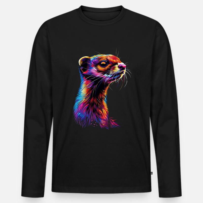 Wiesel - Männer Premium Bio Langarmshirt - Schwarz