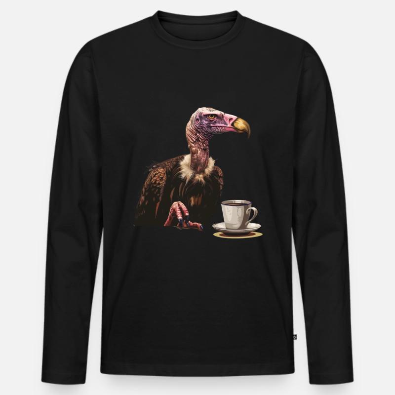 Vulture Kaffee - Männer Premium Bio Langarmshirt - Schwarz