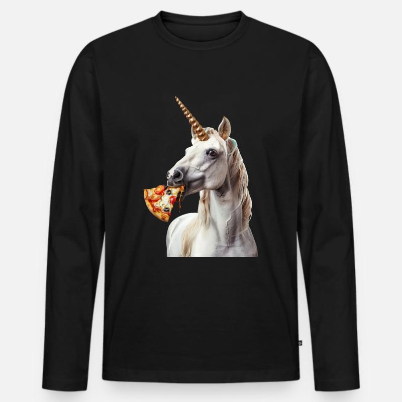Einhorn - Männer Premium Bio Langarmshirt - Schwarz