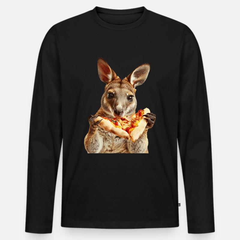 Wallaby - Männer Premium Bio Langarmshirt - Schwarz