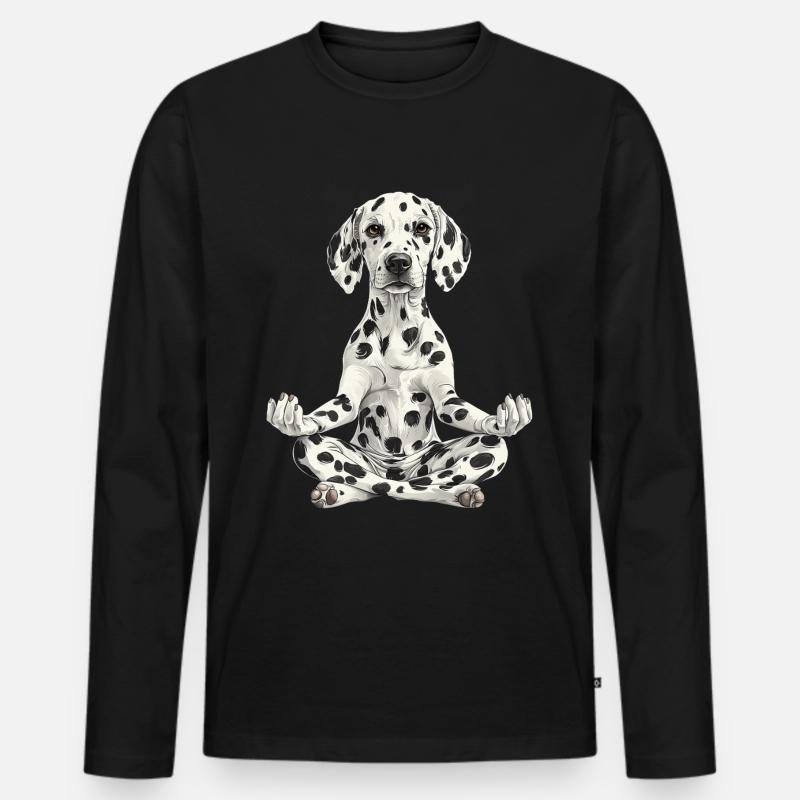 Dalmatiner - Männer Premium Bio Langarmshirt - Schwarz