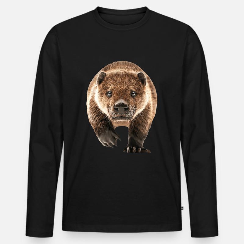 Biber - Männer Premium Bio Langarmshirt - Schwarz