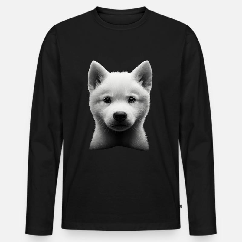 Akita - Männer Premium Bio Langarmshirt - Schwarz